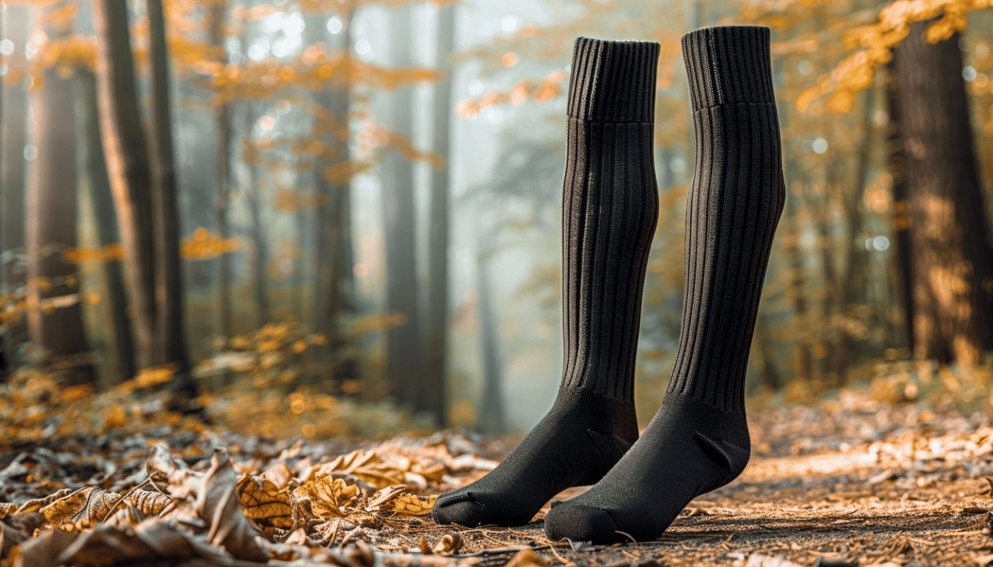 Les avantages des chaussettes hautes pour le trail en noir